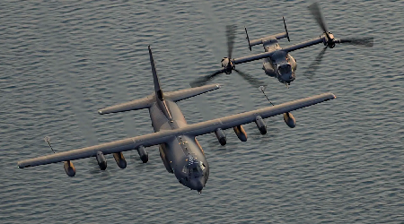 CV-22 and MC-130